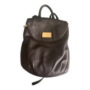 Marc Jacobs Mariska Black Pebbled Leather Backpack